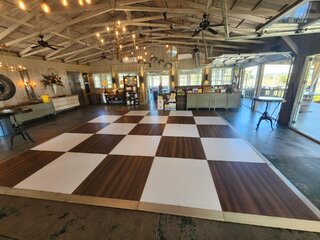 Brown and White Dance Floor Rental
