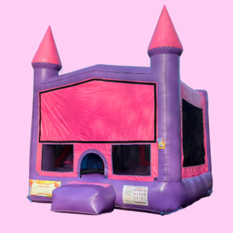 JA-COM-Pink Jump N' Slide Castle 4-1 Combo 