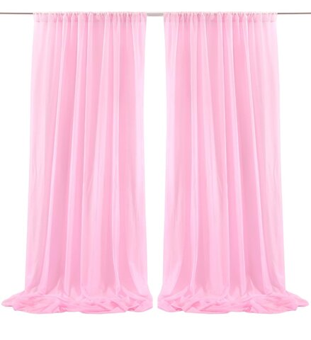 Pink Chiffon Curtain 