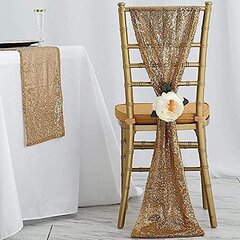 Chair Sash Sequin Gold 