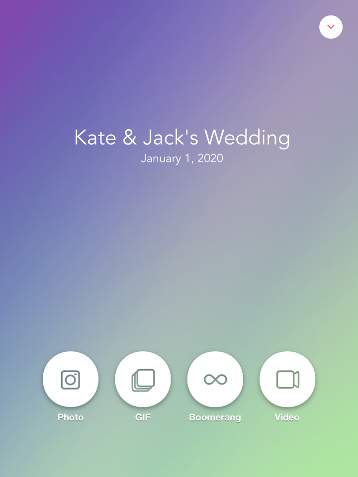 Wedding Photo Booth Home Screen