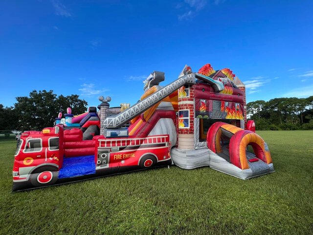 Firetruck Bounce House Combo