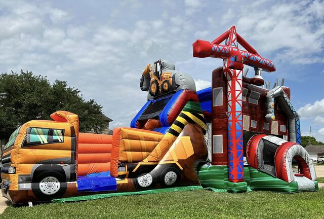 Construction Bounce House Slide Combo 