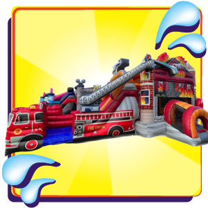 Firetruck Bounce House Slide Combo 