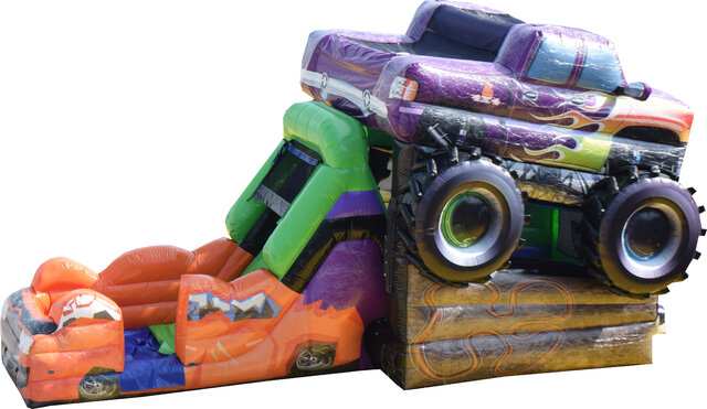 Monster Truck Bounce House Slide Combo 
