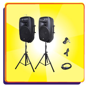 15-Inch Bluetooth DJ/PA Speaker Set