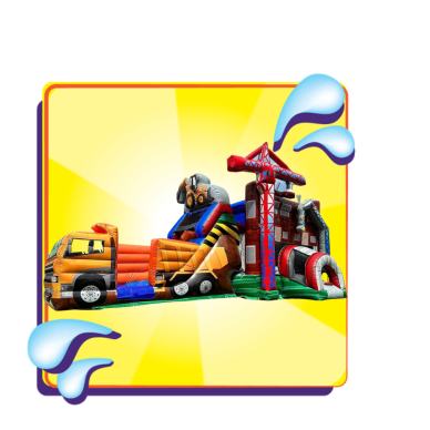 Construction Bounce House Slide Combo 