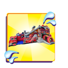 Double Lane Firetruck Combo For Children 12-yr Old and Younger. Use Wet or Dry!