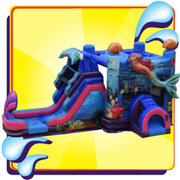 Mermaid Bounce House Slide Combo For Children 12-yr Old and Younger. Use Wet or Dry!