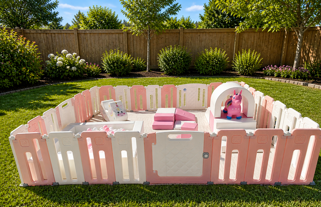 White and pink soft play