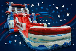 18ft  Star Spangled Hybrid Dual Lane Waterslide 