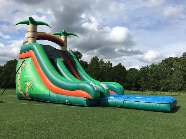 Tropical Splash Water Slide - 18ft - Single Lane