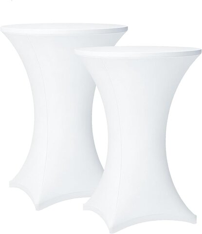 Fitted Tablecloth for 30in Round CocktailTable - White