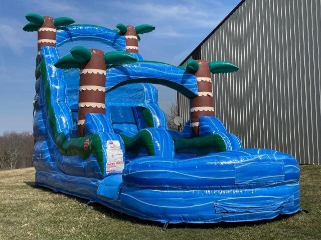 Blue Hurricane Water Slide - 18ft - Single Lane