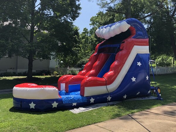 Stars and Stripes Water Slide - 15ft - Single Lane