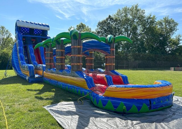 Tropical Fireblast Tsunami with Slip n Slide - 22ft - Dual Lane