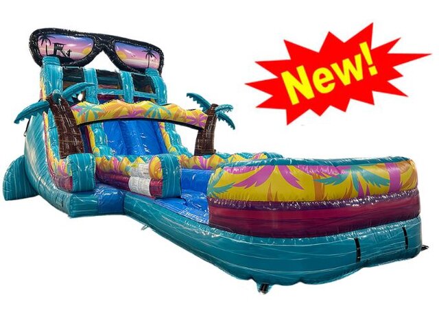 Island Flow Hybrid Water Slide - 18ft - 2 Lane