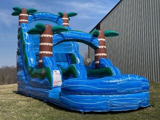 Blue Hurricane Water Slide - 18ft - Single Lane