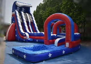 Patriot Curve Water Slide - 27ft - Dual Lane