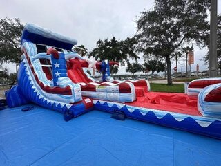 Star Spangled Splash Hybrid Water Slide - 18ft - Dual Lane
