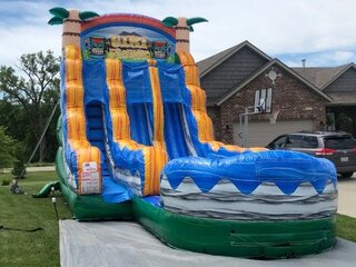 Tiki Plunge Water Slide -18ft - Dual Lane 