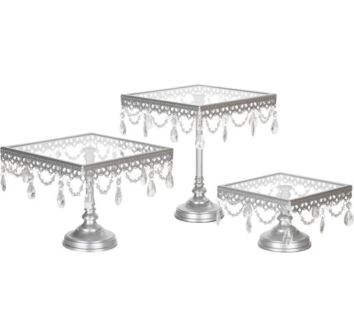 dessert stands glass 3pc 