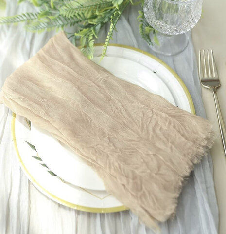 Beige cheesecloth napkin