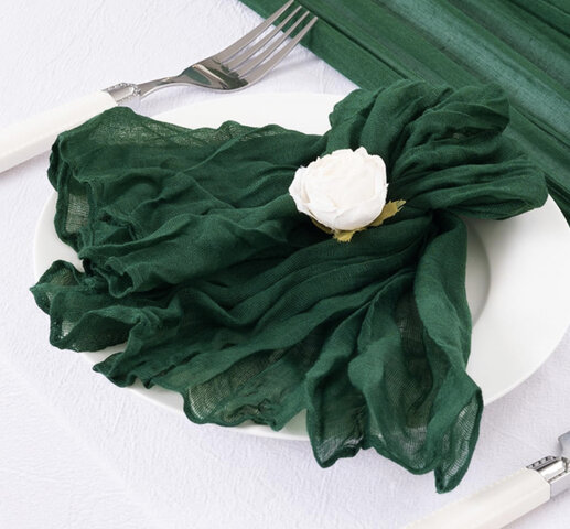 Hunter green cheesecloth napkin