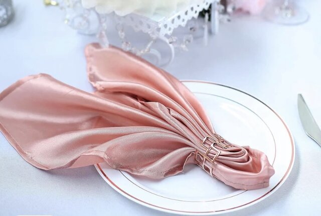 Rose Gold Satin Napkin