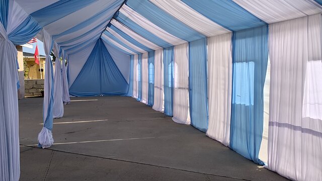 Draping for canopy per panel