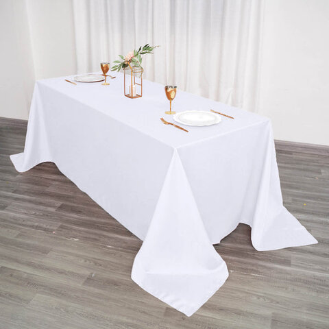 WHITE TABLECLOTH 90X132