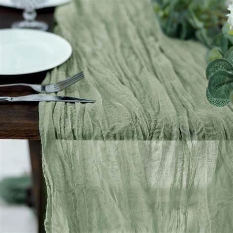 cheesecloth table runner eucalyptus green 10ft