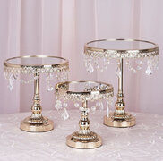 dessert stands gold mirror 3pc