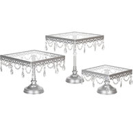 dessert stands glass 3pc 