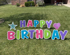 Happy Birthday Yard Sign-Star