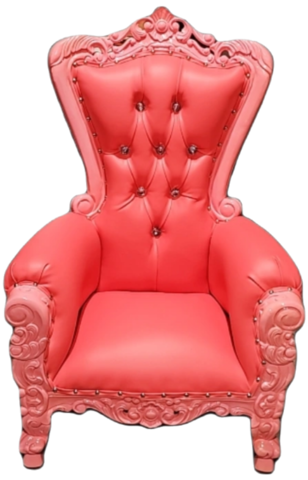 Kids Throne Chair Leather Pink