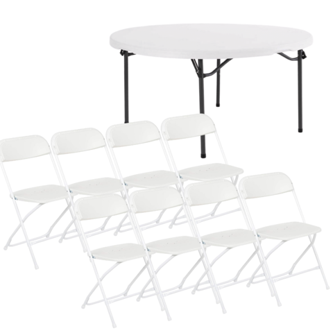 5' Round Banquet Table & Light Weight Chair Sets