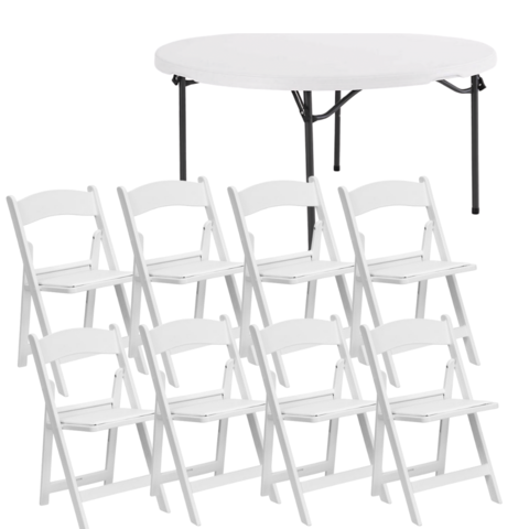 5' Round Banquet Table & Garden Chair Sets