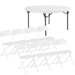 5' Round Banquet Table & Light Weight Chair Sets