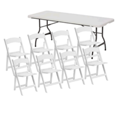 8ft Rectangular Table and 8 Garden Chair Sets