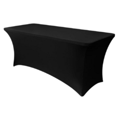 6ft Rectangular Table Black Spandex Cover 