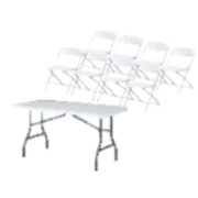 6' Rectangular Table &  Light Weight Chairs Sets