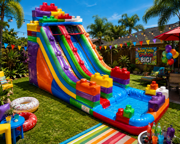 18FT Tall Party Blocks Water Slide w Pool