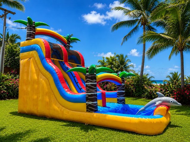 18FT TALL DOLPHIN WATER SLIDE