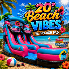 20FT Beach Vibes Dual Lane Water Slide Houston