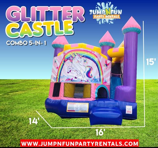Princess Glitter Castle Jump house With Slide