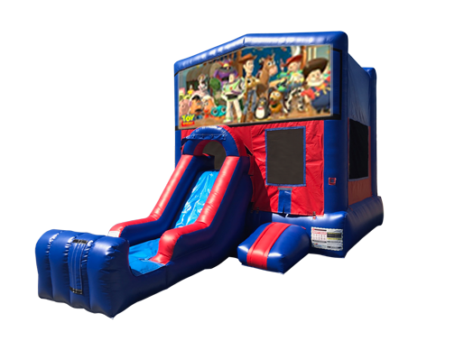 Toy Story Mini Red & Blue Bounce House Combo w/ Single Lane Dry Slide