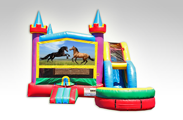 Horses Lucky Castle Combo w/water slide 
