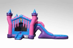 Pink & Purple Castle Bounce House Combo w/Water Slide