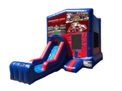 Mississippi State Mini Red & Blue Bounce House Combo w/ Single Lane Dry Slide